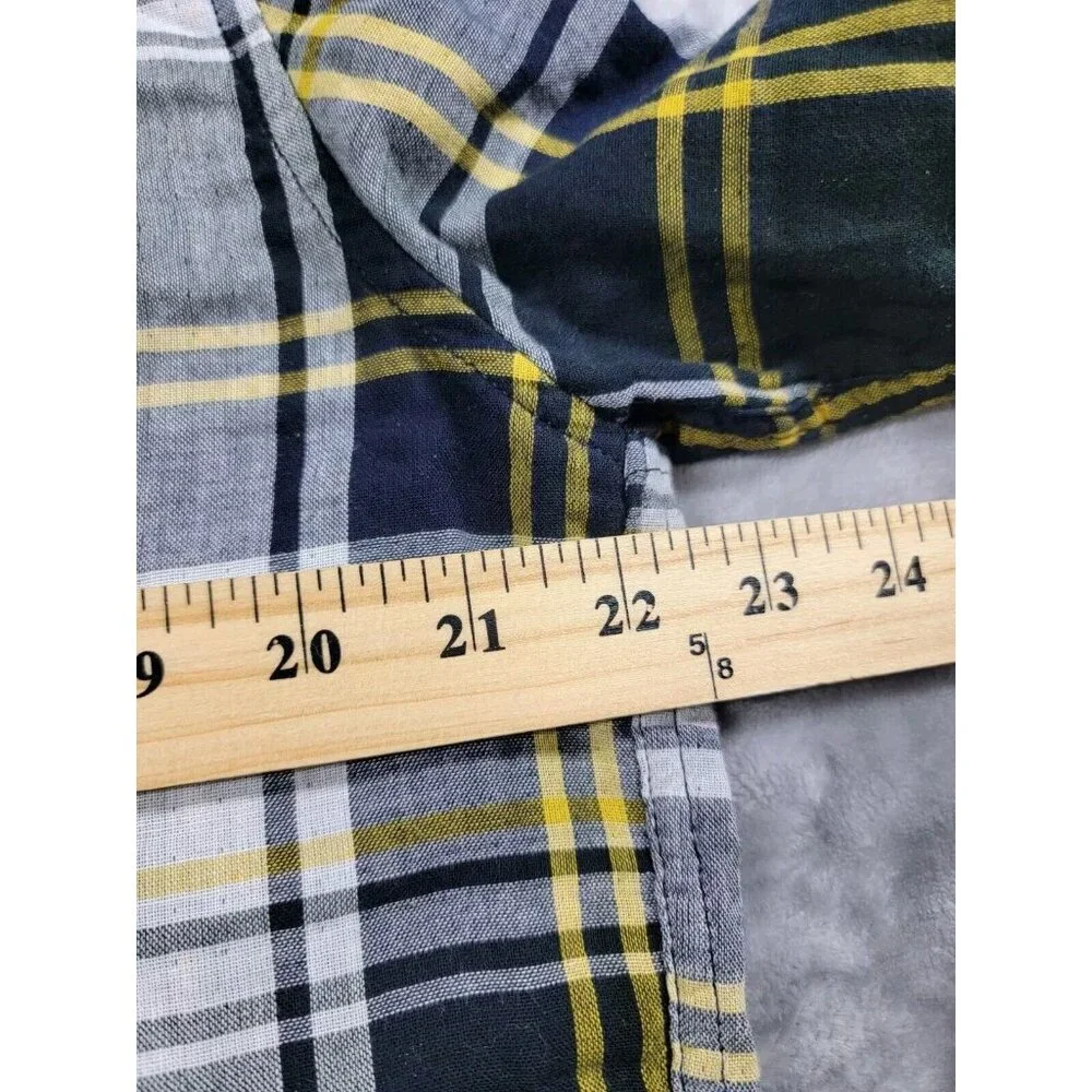 Banana Republic Men's Plaid Untucked Slim Fit lined long sleeve soft shirt Large